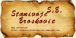 Stanivoje Brošković vizit kartica